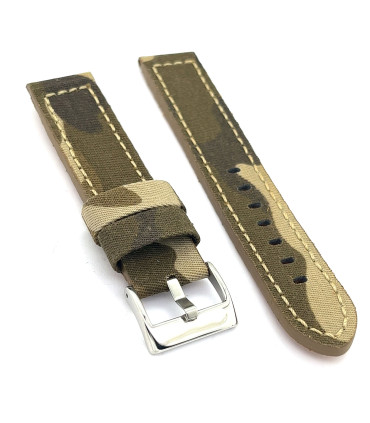 Correas de Reloj de Tela de Camuflaje y cuero. Ref 370