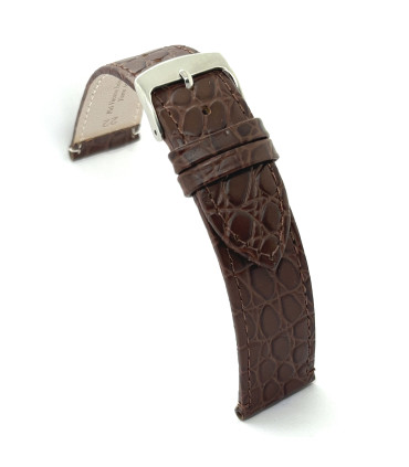 Skórzany pasek do zegarka Diloy P209 – Tłoczenie w stylu krokodyla