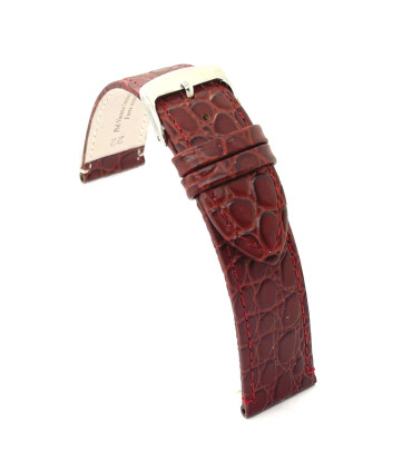 Skórzany pasek do zegarka Diloy P209 – Tłoczenie w stylu krokodyla