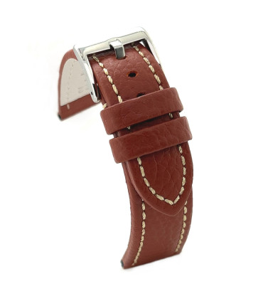 Pasek skóra bawoła biały szew – Diloy 376