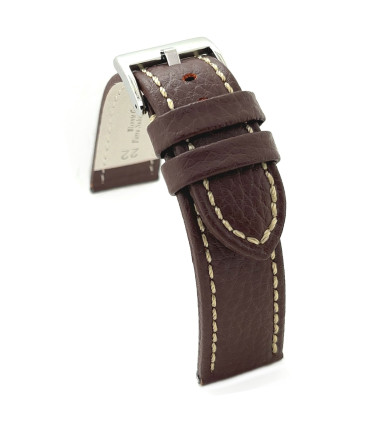 Pasek skóra bawoła biały szew – Diloy 376