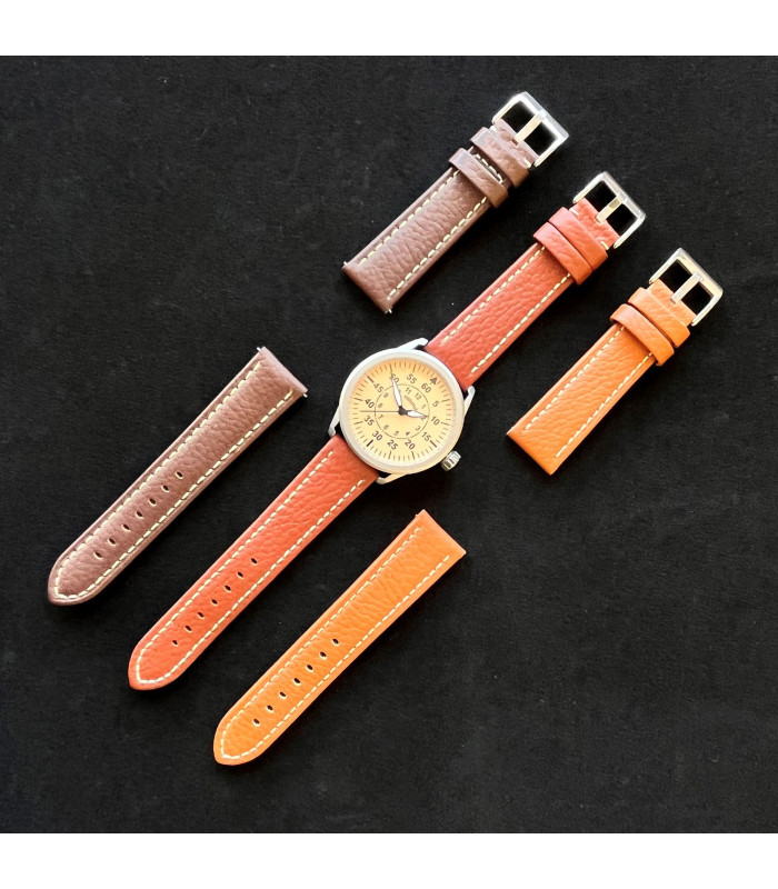 Pasek skóra bawoła biały szew – Diloy 376