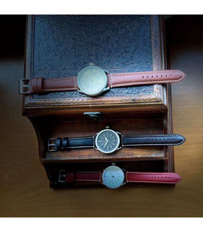 Sportowy pasek skóra gładka białe przeszycie – Diloy P354