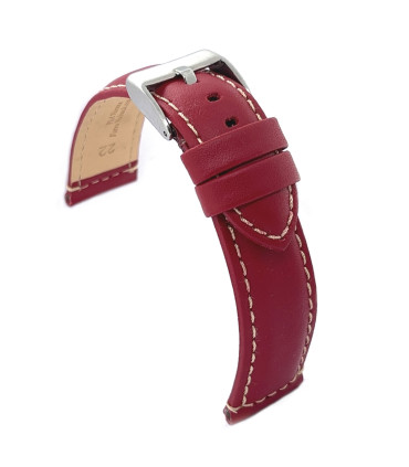 Sportowy pasek skóra gładka białe przeszycie – Diloy P354