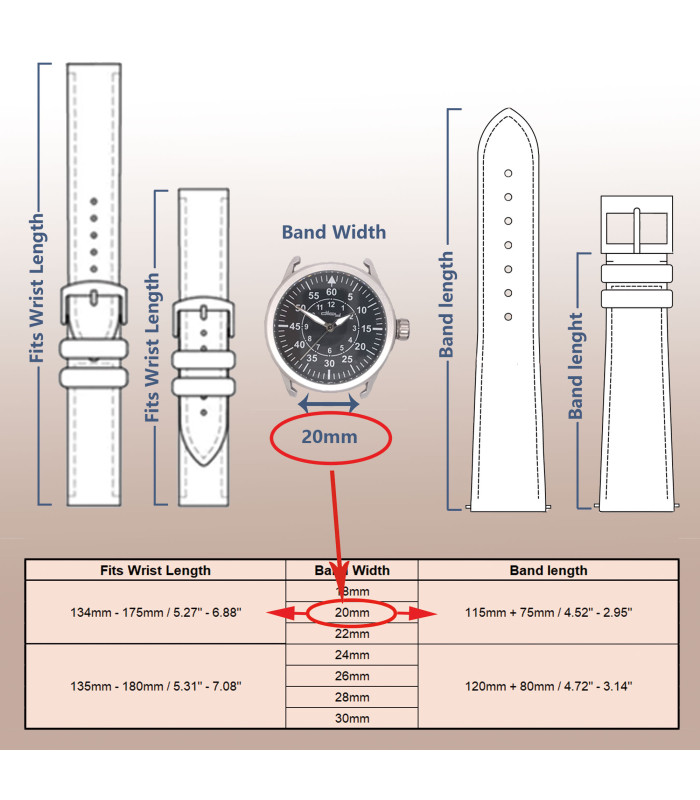 Paski do zegarkow negładka skóra bydlęca bez szycia 18mm 20mm 22mm 24mm 26mm 28mm 30mm Model 327