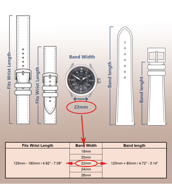 asek zegarka mikrofibra wegańska 18mm 20mm 22mm 24mm