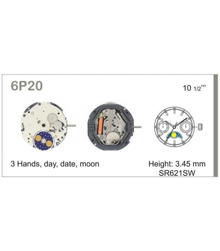 Mechanizm zegarka MIYOTA 6P20