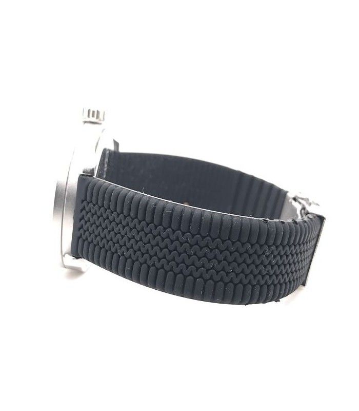 Pasek silikonowy BR30 z ukrytym zapięciem czarny | Diloy