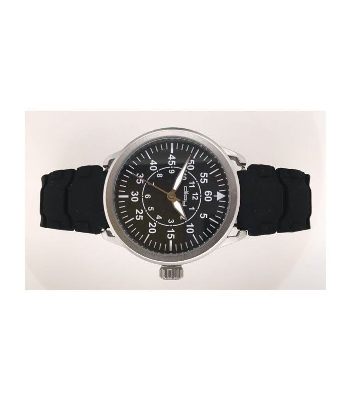 Czarny pasek silikonowy BR31 z ukrytym zapięciem | Diloy