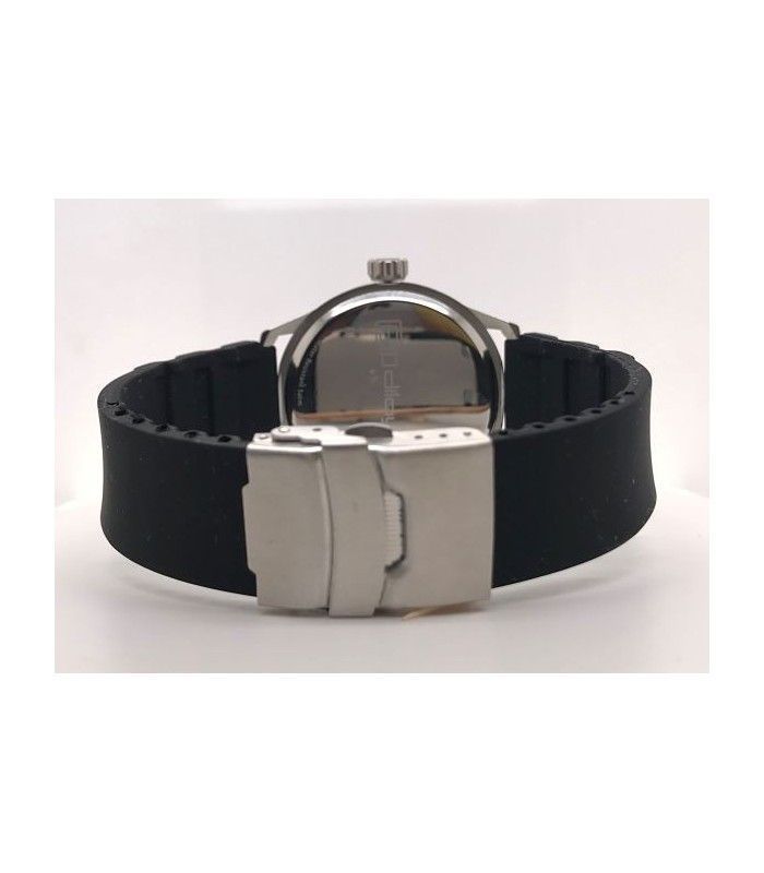 Czarny pasek silikonowy BR31 z ukrytym zapięciem | Diloy