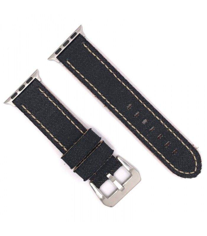 Pasek do Apple Watch wykonany z denimu i skóry. Ref AW390