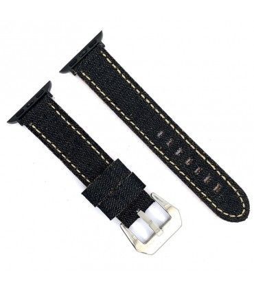 Pasek do Apple Watch wykonany z denimu i skóry. Ref AW390