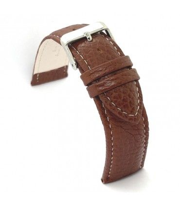 Pasek skórzany bizon z białym przeszyciem – Diloy P206