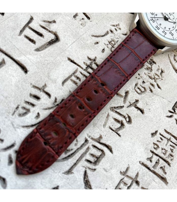 Płaski pasek skórzany krokodyl łuska kwadratowa sportowy – Diloy 361