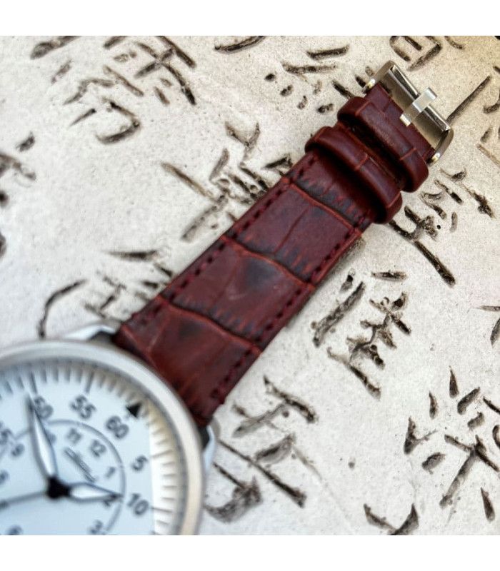 Płaski pasek skórzany krokodyl łuska kwadratowa sportowy – Diloy 361