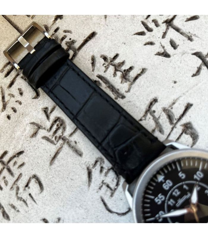 Płaski pasek skórzany krokodyl łuska kwadratowa sportowy – Diloy 361