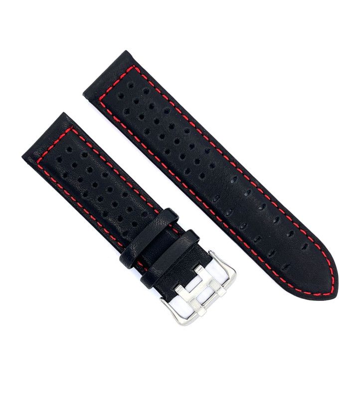 Pasek rally racing perforowana skóra gładka kolorowe przeszycia – Diloy 380
