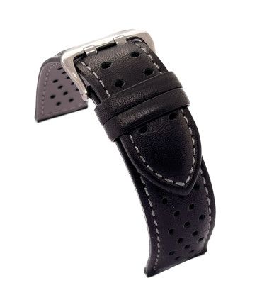 Pasek rally racing perforowana skóra gładka kolorowe przeszycia – Diloy 380