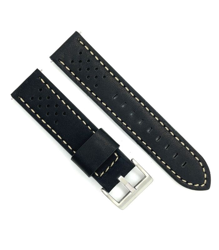 Pasek rally racing vintage perforowany skóra gładka – Diloy 398