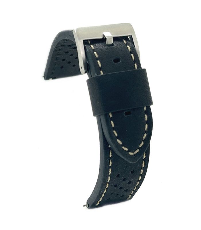 Pasek rally racing vintage perforowany skóra gładka – Diloy 398