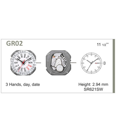 Maquinaria de reloj Ref MIYOTA 1S02